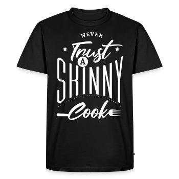 Ne faites jamais confiance à un cuisinier mince - T-shirt Premium bio Homme - noir - Devant - Nico (187cm)