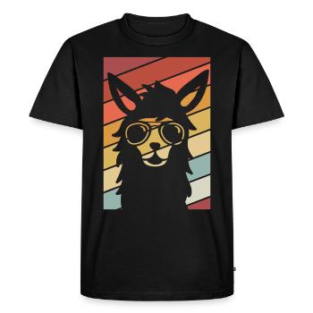 Conception d'été rétro lama - T-shirt Premium bio Homme - noir - Devant - Nico (187cm)