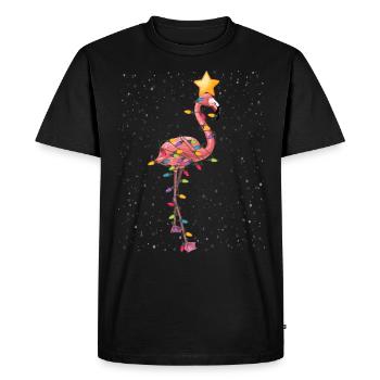 Flamingo Ornements De Noël Arbre Drôle Sarcasme - T-shirt Premium bio Homme - noir - Devant - Nico (187cm)