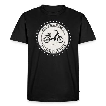 Those who drive slowly are happier for longer - Men's Premium Organic T-Shirt - black - Front - Nico (187cm)