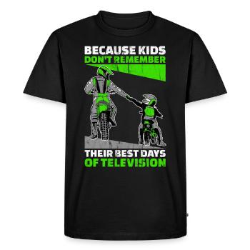 Father son motocross mx motocross rider gift - Men's Premium Organic T-Shirt - black - Front - Nico (187cm)