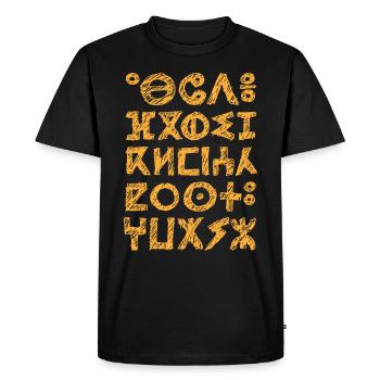 ABC l'alphabet berbère TIFINAGH kabyle Maroc rif - T-shirt Premium bio Homme - noir - Devant - Nico (187cm)