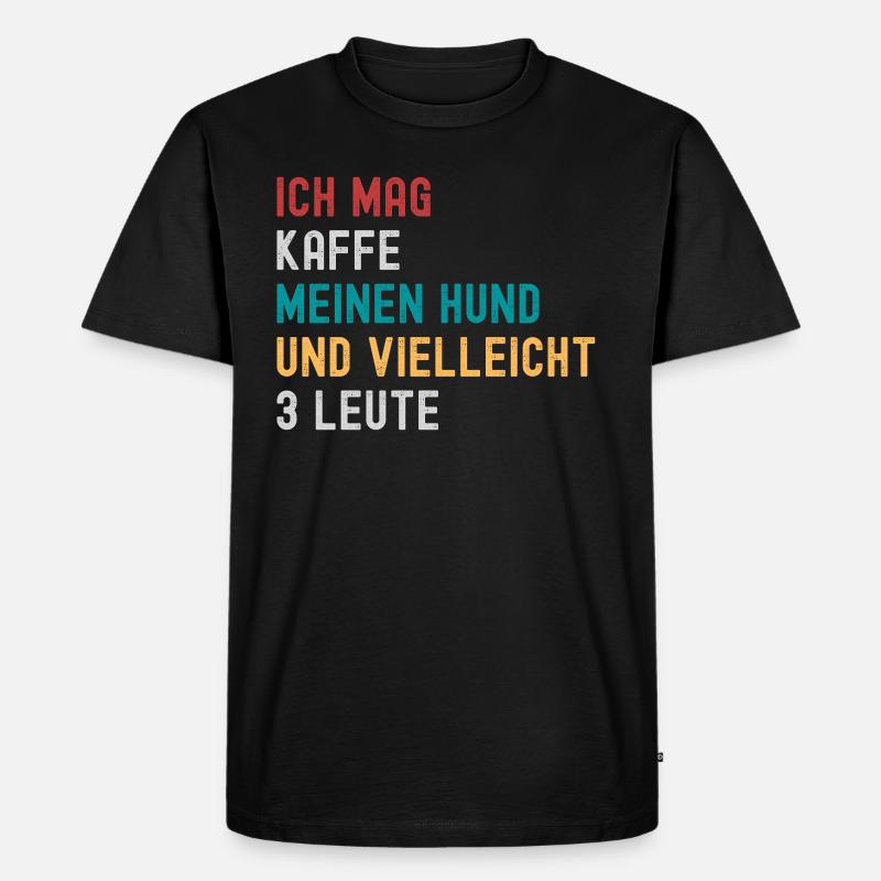 Kaffeetrinker und Hundebesitzer - Männer Premium Bio T-Shirt - Schwarz