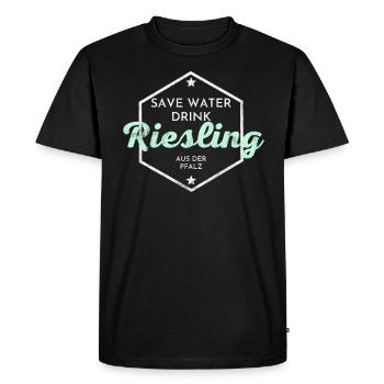 Save Water Drink Riesling - Palatinat - T-shirt Premium bio Homme - noir - Devant - Nico (187cm)