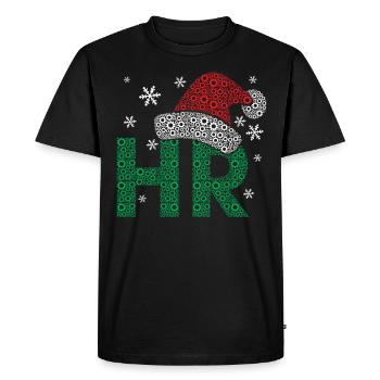 HR Santa Hat Human Resource Management Funny - Men's Premium Organic T-Shirt - black - Front - Nico (187cm)