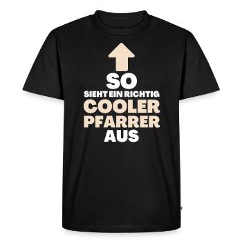 Cooler Pfarrer - Männer Premium Bio T-Shirt - Schwarz - Vorne - Nico (187cm)