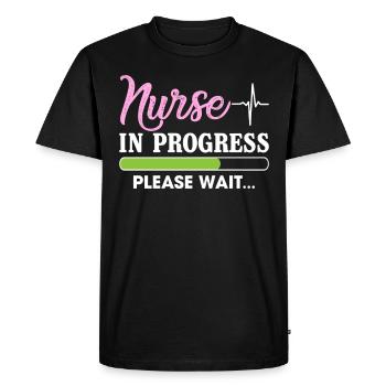 Infirmière en cours, veuillez attendre T-shirt drôle - T-shirt Premium bio Homme - noir - Devant - Nico (187cm)