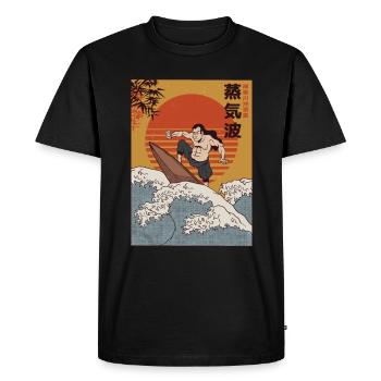 Surfer Samurai I Wave Warrior Surf - T-shirt Premium bio Homme - noir - Devant - Nico (187cm)
