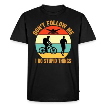 Ne me suivez pas, je fais des choses stupides T-shirt vintage - T-shirt Premium bio Homme - noir - Devant - Nico (187cm)