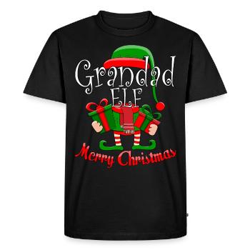 Grandad Elf Family Matching Christmas Pajama Gift - Men's Premium Organic T-Shirt - black - Front - Nico (187cm)