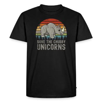 Save the chubby unicorns - T-shirt Premium bio Homme - noir - Devant - Nico (187cm)