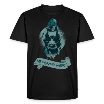 „Memento Mori” ,Skull, Death, Remember - Men's Premium Organic T-Shirt - black - Front - Nico (187cm)