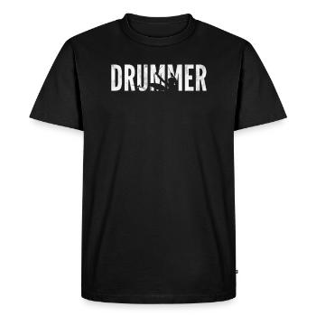 Batteur - batterie - T-shirt Premium bio Homme - noir - Devant - Nico (187cm)