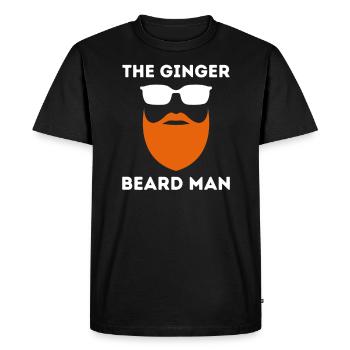 Homme aux cheveux roux et - T-shirt Premium bio Homme - noir - Devant - Nico (187cm)