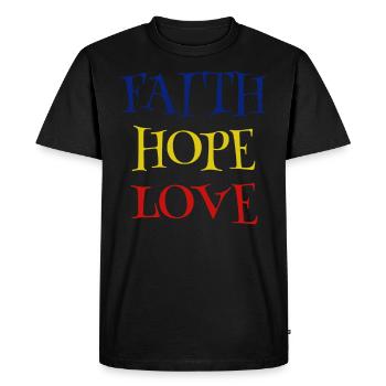Faith, Hope, Love , Christian , Cross, Faith Cross - Men's Premium Organic T-Shirt - black - Front - Nico (187cm)
