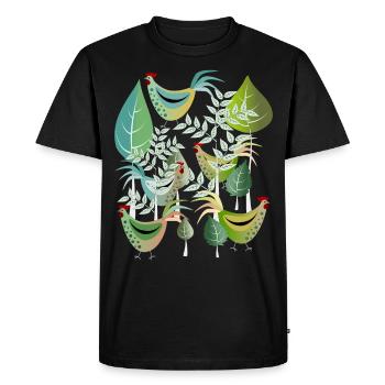 Bird Chicken Rooster Chicken Spring Hen Easter - Men's Premium Organic T-Shirt - black - Front - Nico (187cm)
