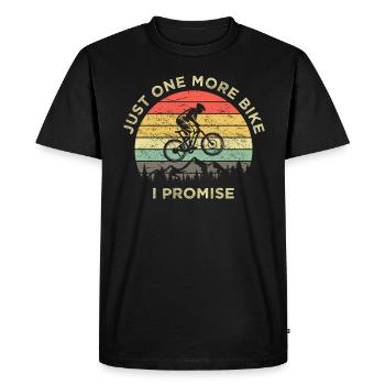 VTT Cycliste Rétro Vintage Just One More Bike - T-shirt Premium bio Homme - noir - Devant - Nico (187cm)
