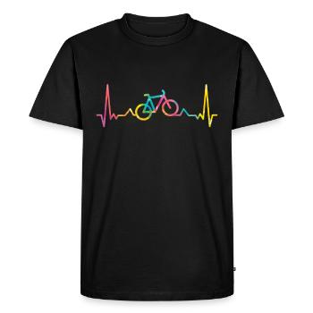 Vélo battement de coeur vélo vélo de course ÉLECTROCARDIOGRAMME Puls E-Bike - T-shirt Premium bio Homme - noir - Devant - Nico (187cm)
