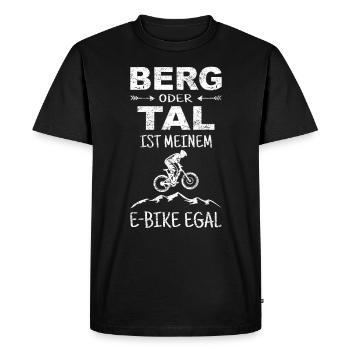 Lustiger Radfahrer Spruch Berge E-Bike MTB eBike - Männer Premium Bio T-Shirt - Schwarz - Vorne - Nico (187cm)