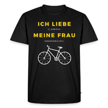 Ich liebe meine Frau - Männer Premium Bio T-Shirt - Schwarz - Vorne - Nico (187cm)