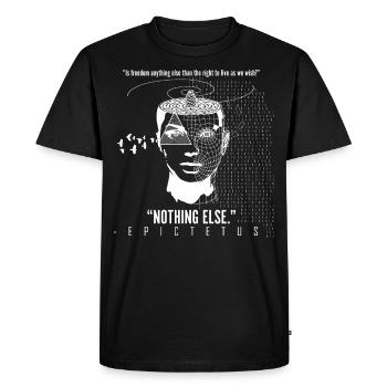 Épictète, Philosophie stoïciste, Citation de la liberté - T-shirt Premium bio Homme - noir - Devant - Nico (187cm)