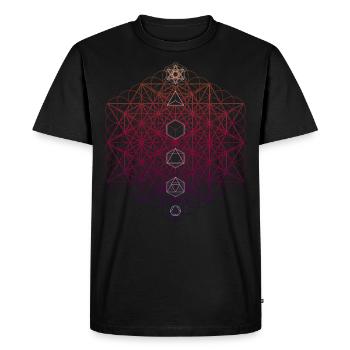 64 Tétraèdre Métatrons Cube Sacré Géo - T-shirt Premium bio Homme - noir - Devant - Nico (187cm)