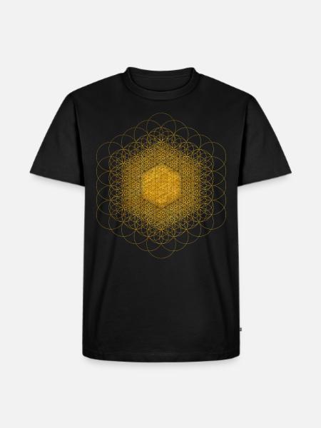 Fractal Dimensional Flower Of Life - Men's Premium Organic T-Shirt - black
