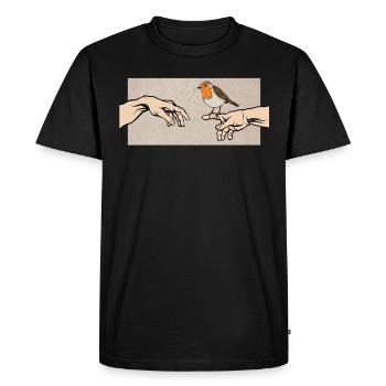 Rouge-gorge Oiseau de l'année Rouge-gorge - T-shirt Premium bio Homme - noir - Devant - Nico (187cm)