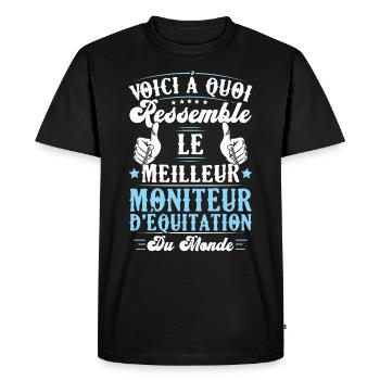 Le meilleur moniteur d'équitation du monde - T-shirt Premium bio Homme - noir - Devant - Nico (187cm)