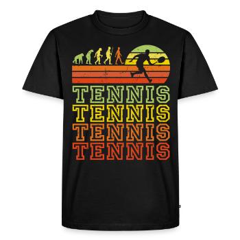 Tennis Retro lettering Evolution tennis player - Men's Premium Organic T-Shirt - black - Front - Nico (187cm)