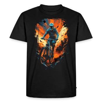 Downhill Biker Mountain Bike - Men's Premium Organic T-Shirt - black - Front - Nico (187cm)