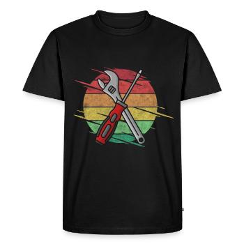 Tournevis à clé à outils - T-shirt Premium bio Homme - noir - Devant - Nico (187cm)
