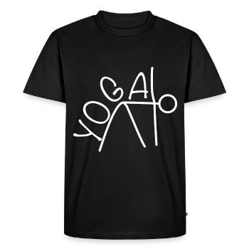 Exercice de yoga pour une séance d’entraînement - T-shirt Premium bio Homme - noir - Devant - Nico (187cm)