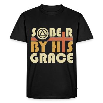 Faith Sobriety Dry Alcoholic Christian - Men's Premium Organic T-Shirt - black - Front - Nico (187cm)