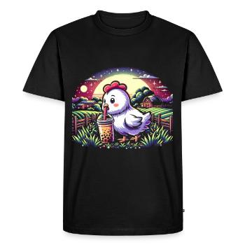 Funny Boba Tea Lover Boisson au thé à bulles - T-shirt Premium bio Homme - noir - Devant - Nico (187cm)