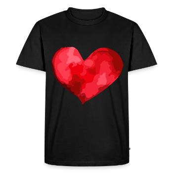 Coeur Amour Amoureux - T-shirt Premium bio Homme - noir - Devant - Nico (187cm)