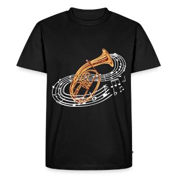 Instrument de musique Notes de ténor Cor ténor Barithorn - T-shirt Premium bio Homme - noir - Devant - Nico (187cm)