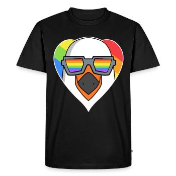 LGBT Animal Seagull Rainbow - Men's Premium Organic T-Shirt - black - Front - Nico (187cm)
