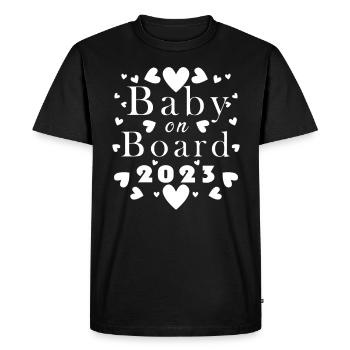 Baby on Board pregnant pregnancy 2023 - Men's Premium Organic T-Shirt - black - Front - Nico (187cm)