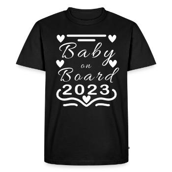 Baby on Board pregnant pregnancy 2023 - Men's Premium Organic T-Shirt - black - Front - Nico (187cm)