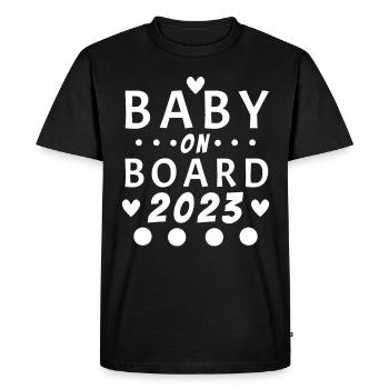 Baby on Board pregnant pregnancy 2023 - Men's Premium Organic T-Shirt - black - Front - Nico (187cm)