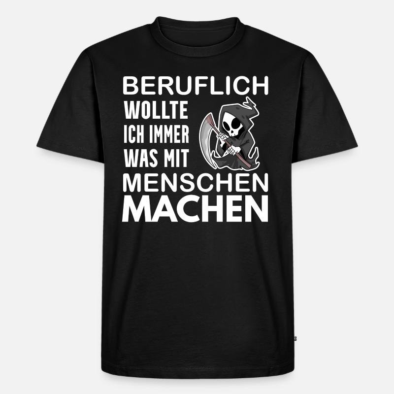 Sensenmann lustiger Spruch - Männer Premium Bio T-Shirt - Schwarz