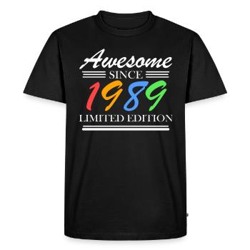 1989 - Né en 1989 - Fantastique depuis 1989 - T-shirt Premium bio Homme - noir - Devant - Nico (187cm)