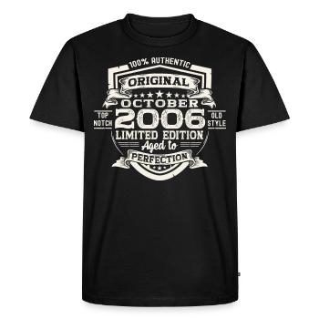 Original October 2006 16th Birthday Gift Cool - Men's Premium Organic T-Shirt - black - Front - Nico (187cm)