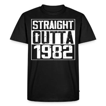 Straight Outta 1982 Cadeau Anniversaire 1982 Retro - T-shirt Premium bio Homme - noir - Devant - Nico (187cm)