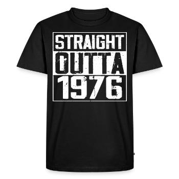 Straight Outta 1976 Retro 1976 Anniversary Gift - Men's Premium Organic T-Shirt - black - Front - Nico (187cm)
