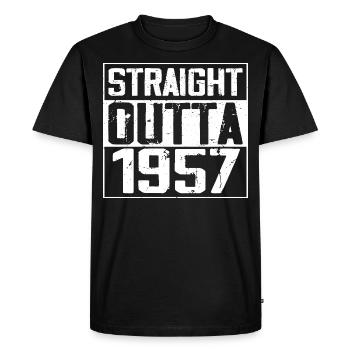 Straight Outta 1957 Cadeau Anniversaire 1957 Retro - T-shirt Premium bio Homme - noir - Devant - Nico (187cm)