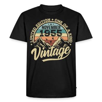 Legendär seit November 1955 - Limited Edition 1955 - Männer Premium Bio T-Shirt - Schwarz - Vorne - Nico (187cm)