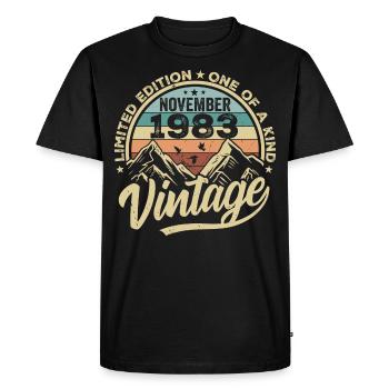 Légendaire depuis novembre 1983 - Edition limitée 1983 - T-shirt Premium bio Homme - noir - Devant - Nico (187cm)