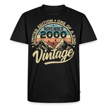 Legendary since November 2000 - Limited Edition 2000 - Men's Premium Organic T-Shirt - black - Front - Nico (187cm)